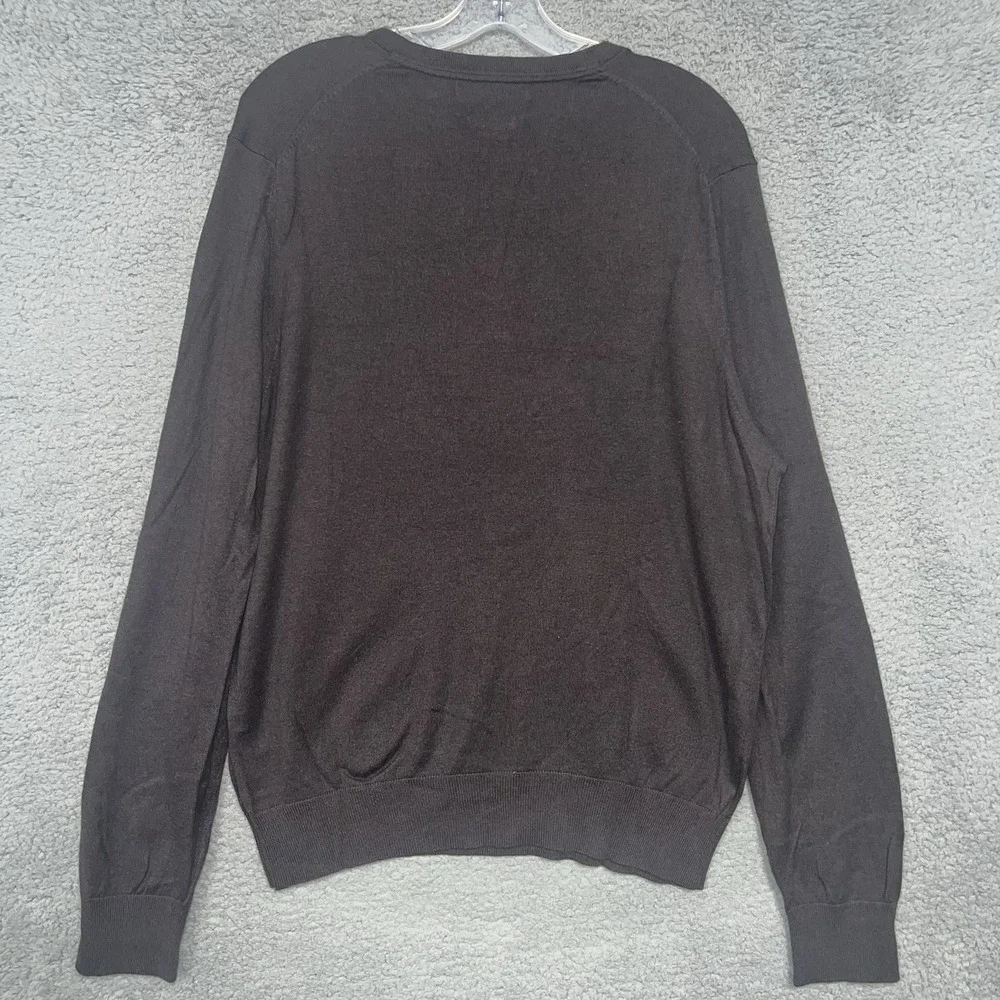 Banana Republic‎ Sweater Men's Sz L Brown Cashmere Silk Luxury Blend V Neck